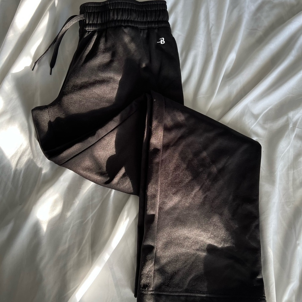 Wide leg black sweat pants
